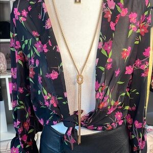 Vintage long gold necklace